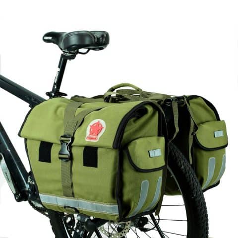 ArcEnCiel 45L Water Resistant Bicycle Rear Seat Carrier Bag Double Pannier Bag Army Green Rain Cover Included 1 480x480 1